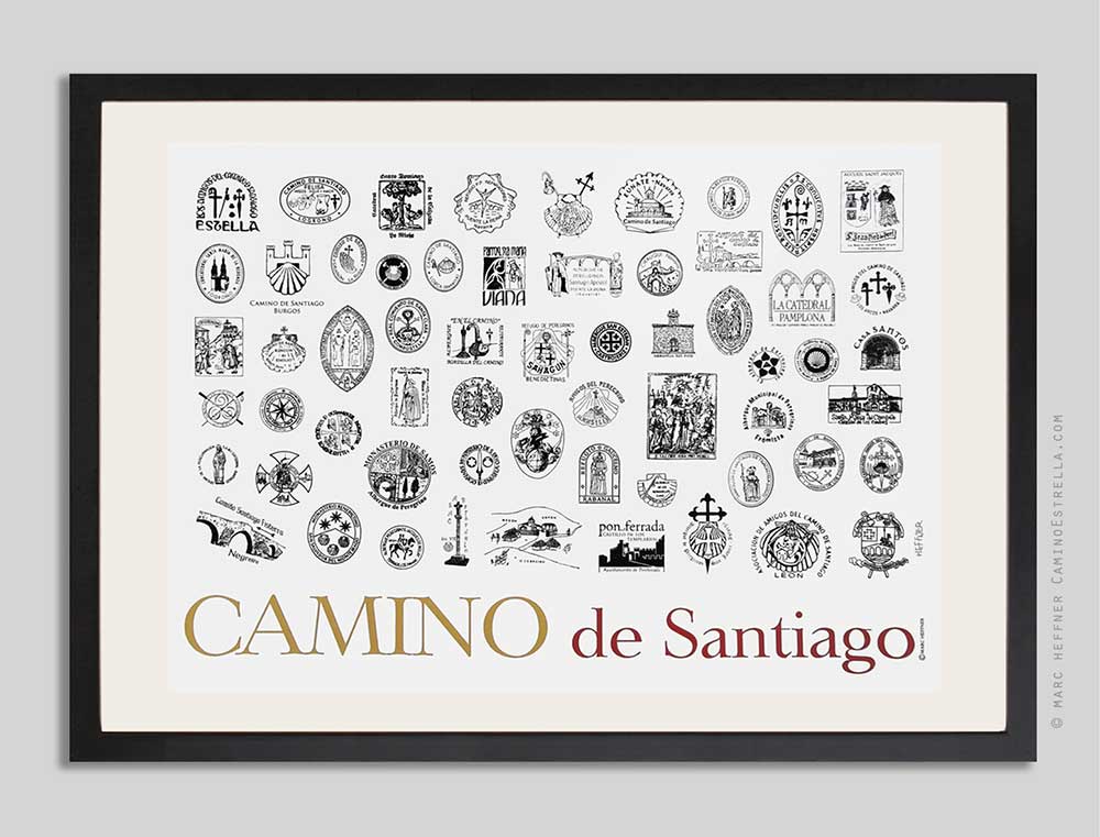 El Camino de Santiago Compostela pilgrimage sellos print stamps credential